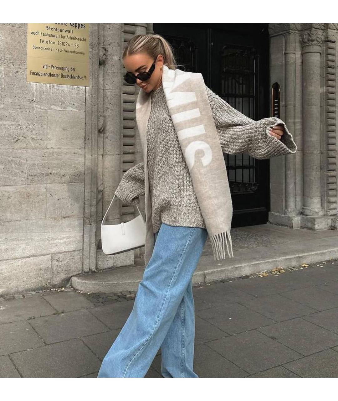 JACQUEMUS Бежевый шерстяной шарф, фото 3