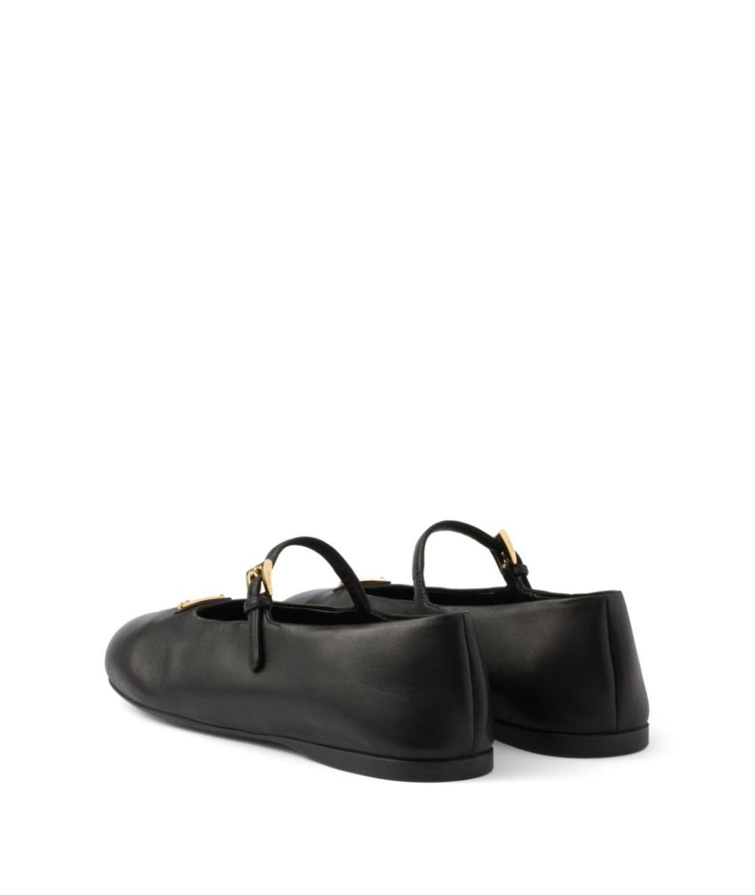 PRADA Черные кожаные балетки, фото 3