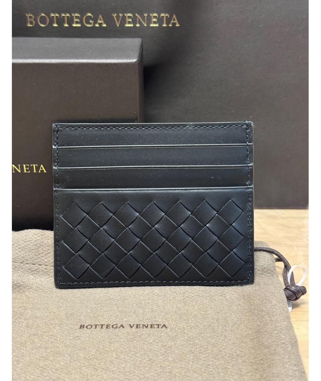 BOTTEGA VENETA Черный кожаный кардхолдер, фото 6