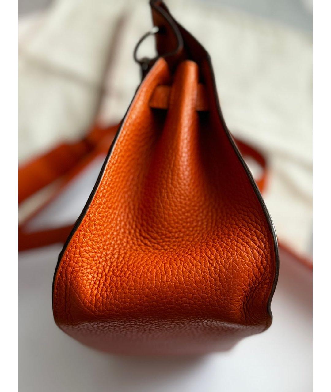 HERMES Оранжевая кожаная сумка через плечо, фото 4