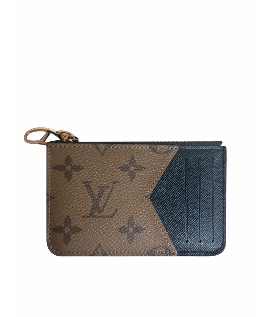 LOUIS VUITTON Коричневый кожаный кардхолдер, фото 1