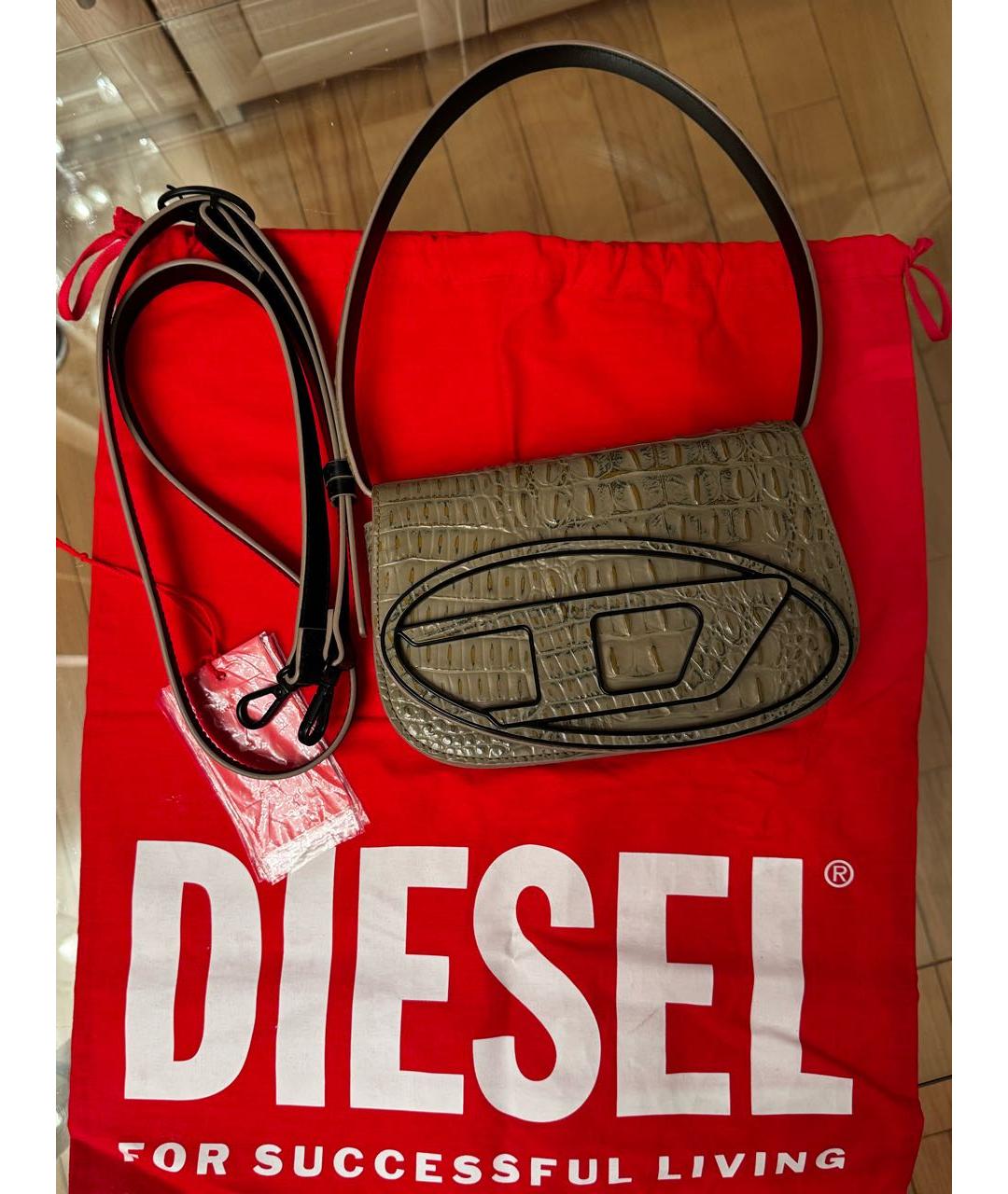 DIESEL Зеленая сумка через плечо из искусственной кожи, фото 9