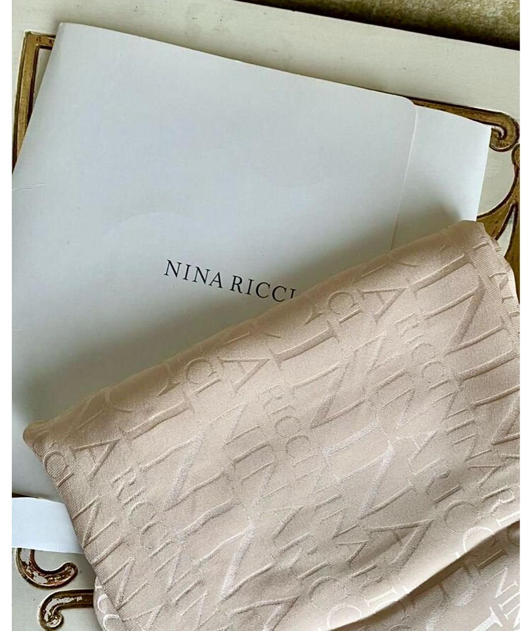 NINA RICCI Бежевый шелковый платок, фото 2