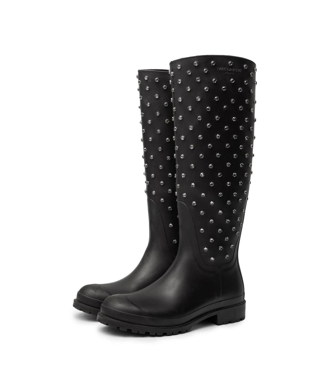 SAINT LAURENT Черные резиновые сапоги, фото 3
