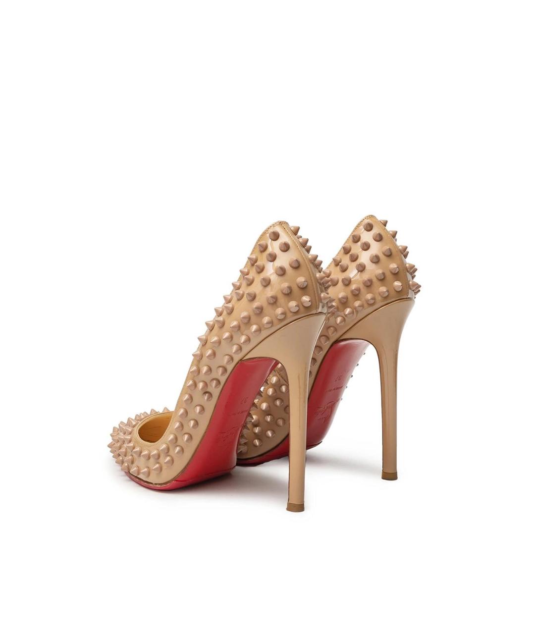 CHRISTIAN LOUBOUTIN Бежевые кожаные туфли, фото 3