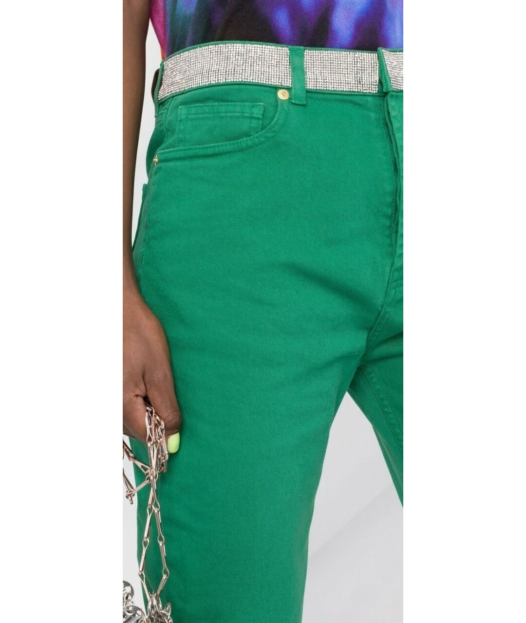 ALEXANDRE VAUTHIER Зеленые джинсы слим, фото 4