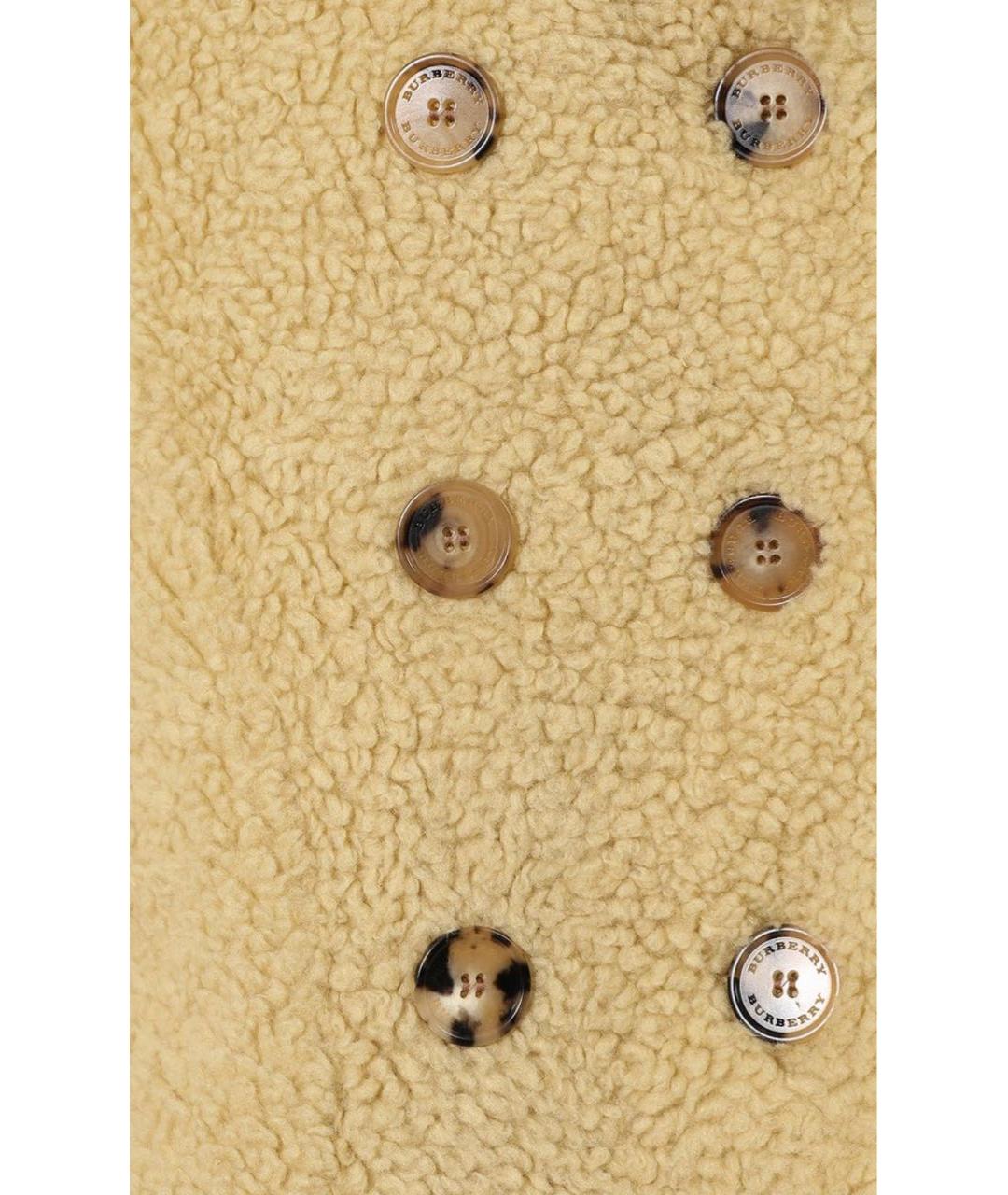BURBERRY Желтое шерстяное пальто, фото 5