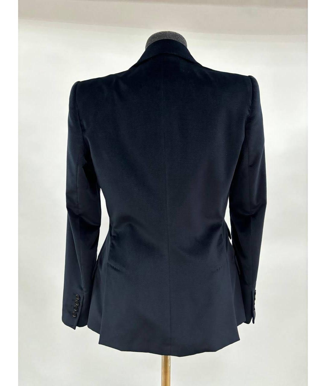 DOLCE&GABBANA Темно-синий бархатный жакет/пиджак, фото 6