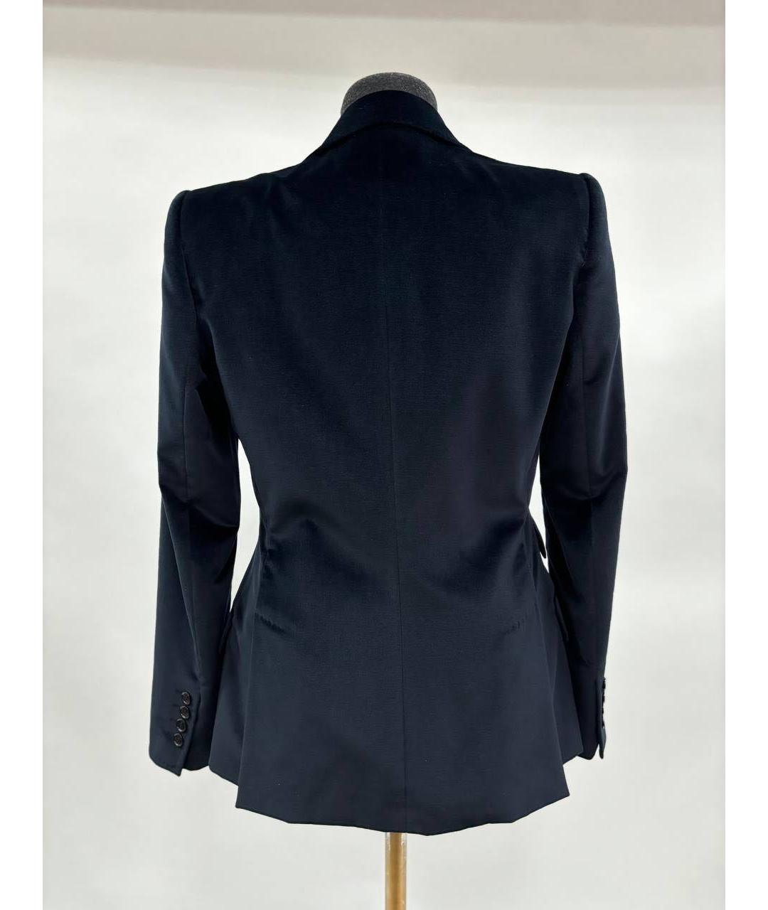 DOLCE&GABBANA Темно-синий бархатный жакет/пиджак, фото 2