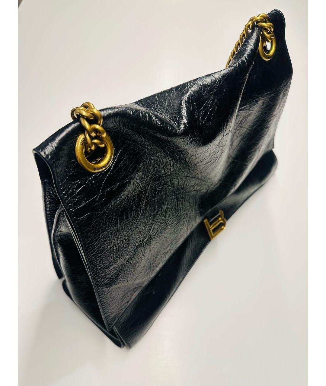 BALENCIAGA Черная кожаная сумка через плечо, фото 2