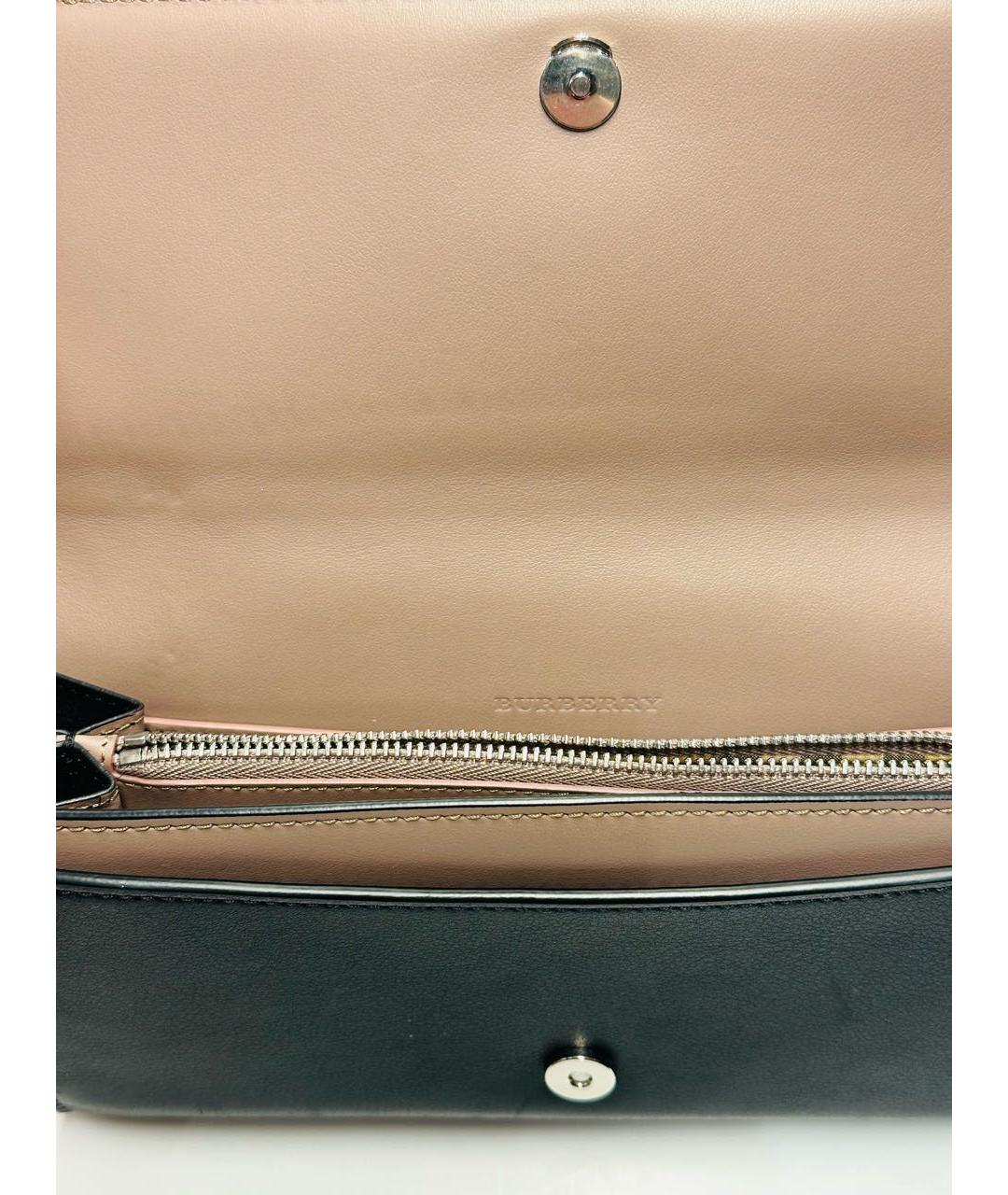 BURBERRY Черный кожаный кошелек, фото 3