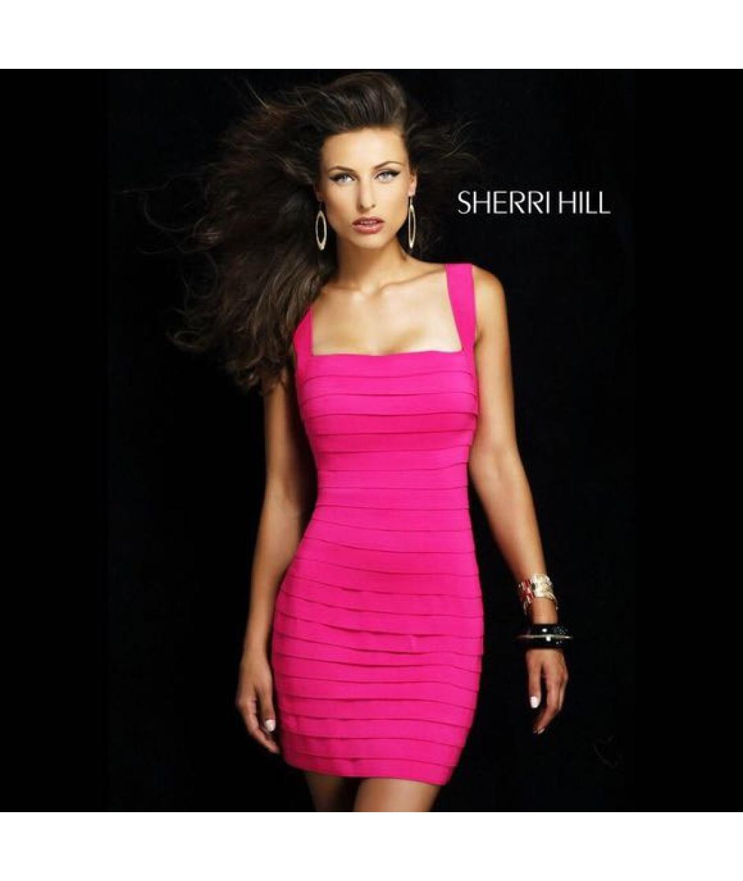 SHERRI HILL Розовое полиэстеровое коктейльное платье, фото 5