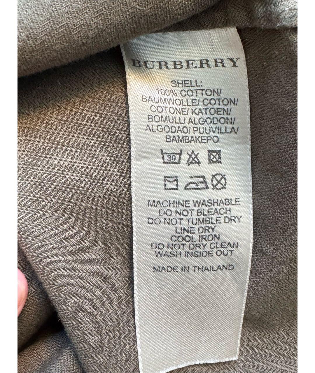 BURBERRY Коричневая хлопковая рубашка, фото 5