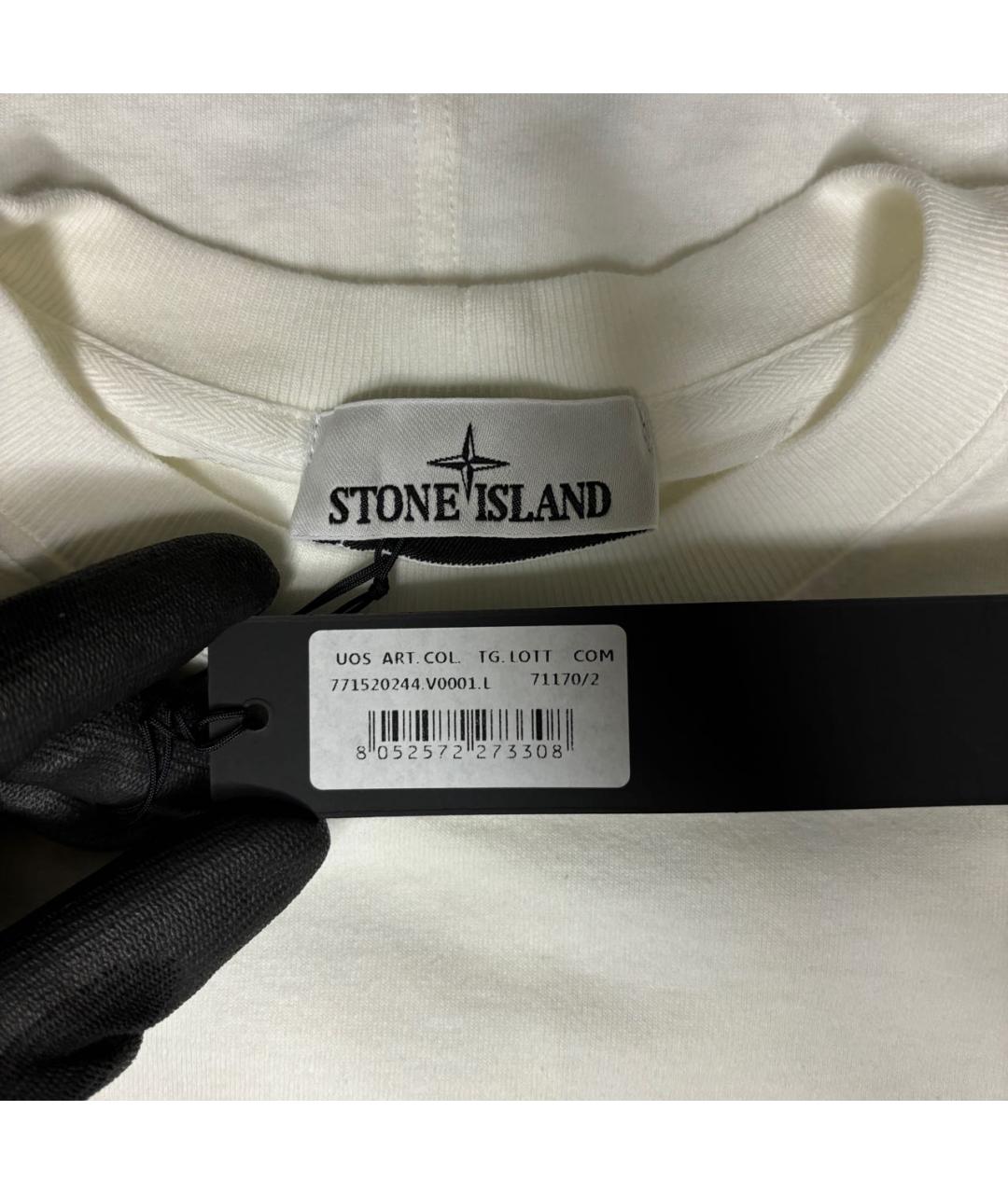 STONE ISLAND Белая футболка, фото 3