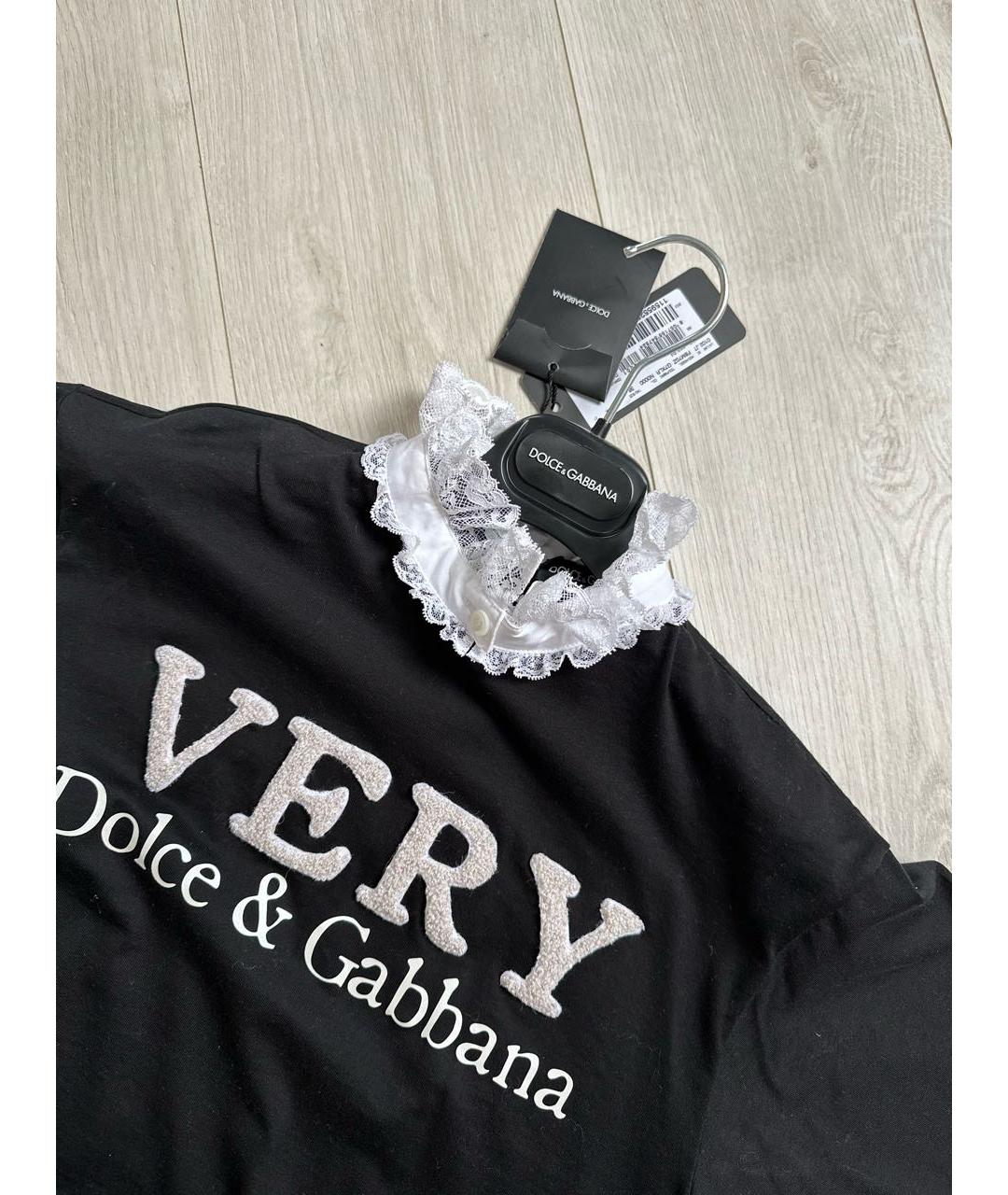 DOLCE&GABBANA Черная хлопковая футболка, фото 3