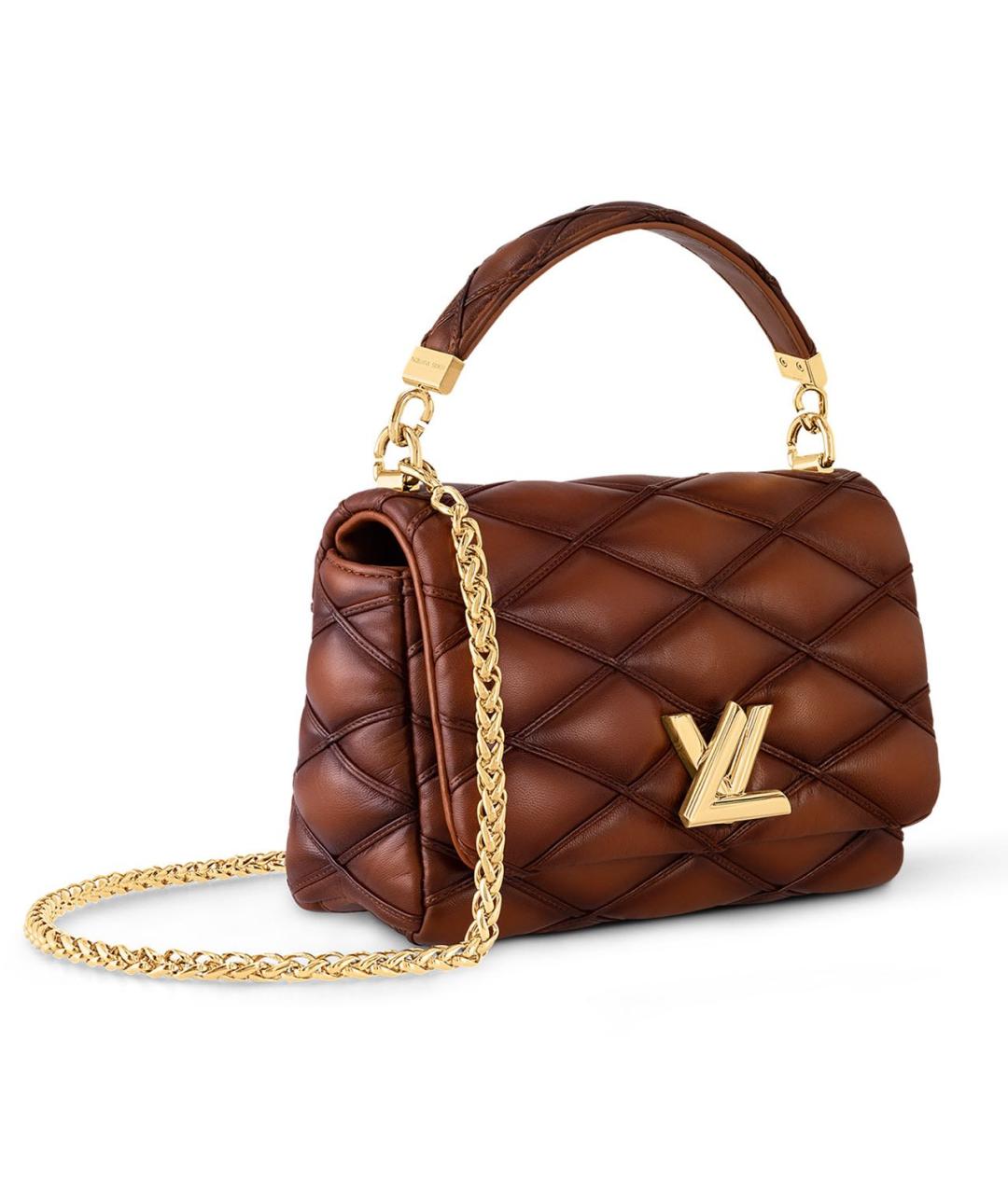 LOUIS VUITTON Коричневая кожаная сумка через плечо, фото 2