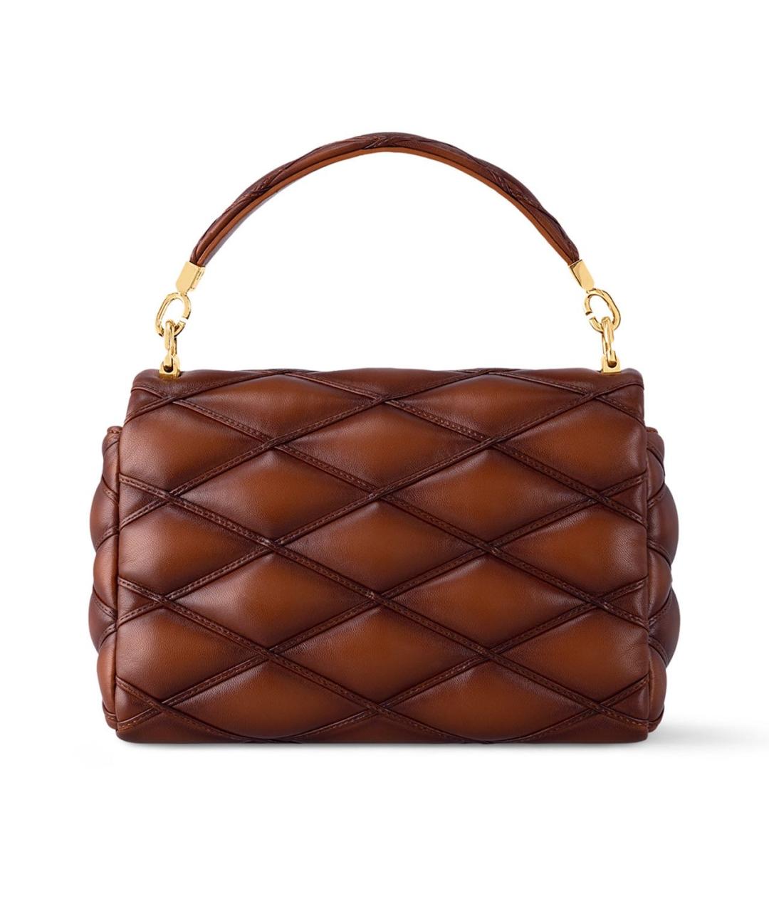 LOUIS VUITTON Коричневая кожаная сумка через плечо, фото 3