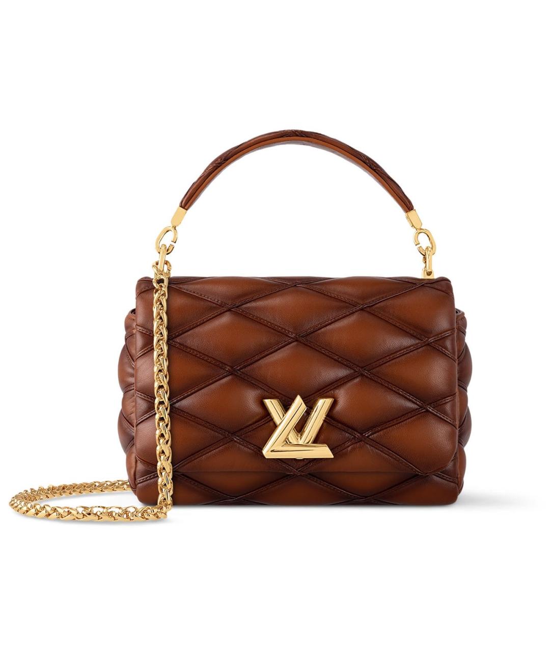 LOUIS VUITTON Коричневая кожаная сумка через плечо, фото 1