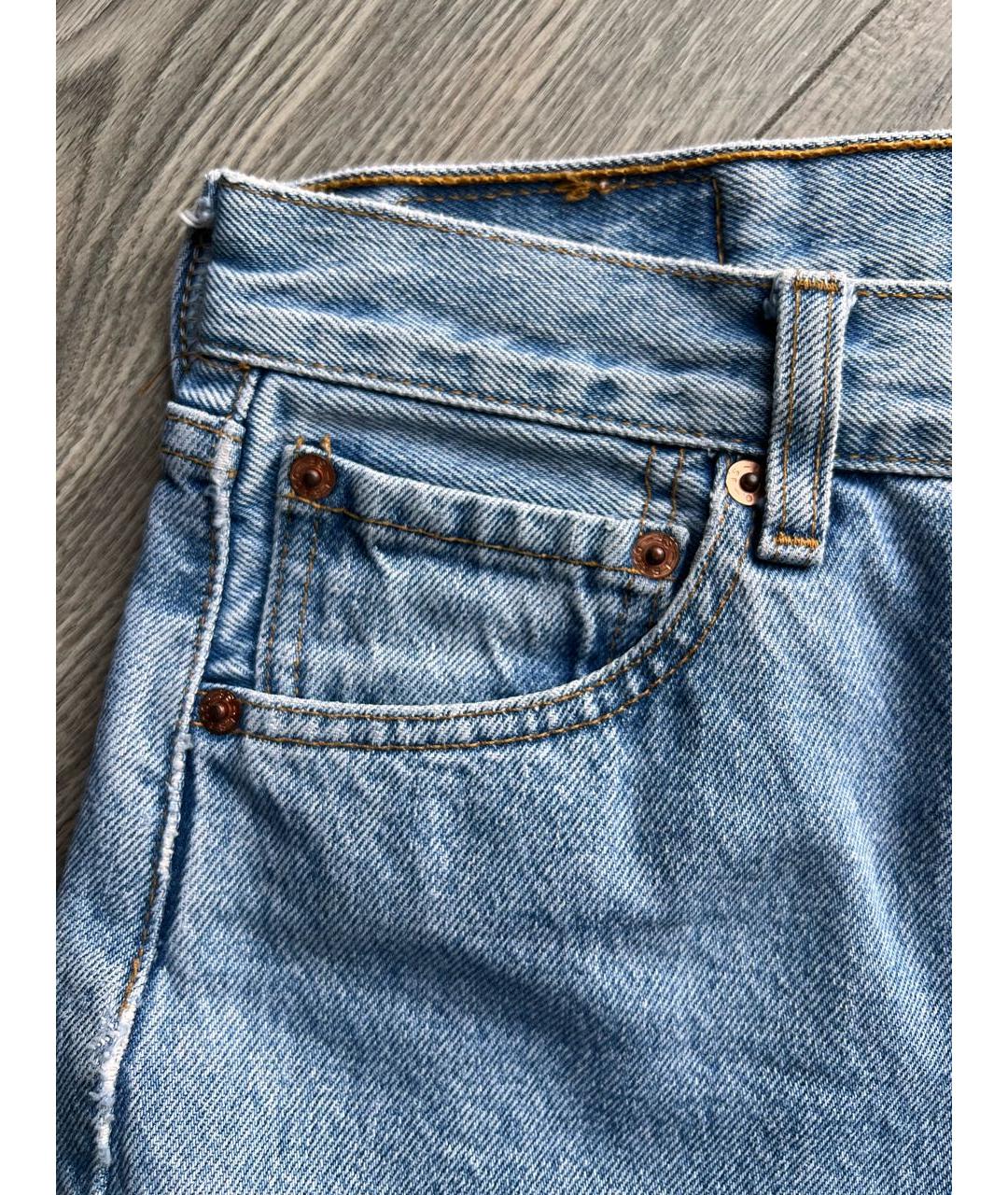 LEVI'S Голубые хлопковые прямые джинсы, фото 4