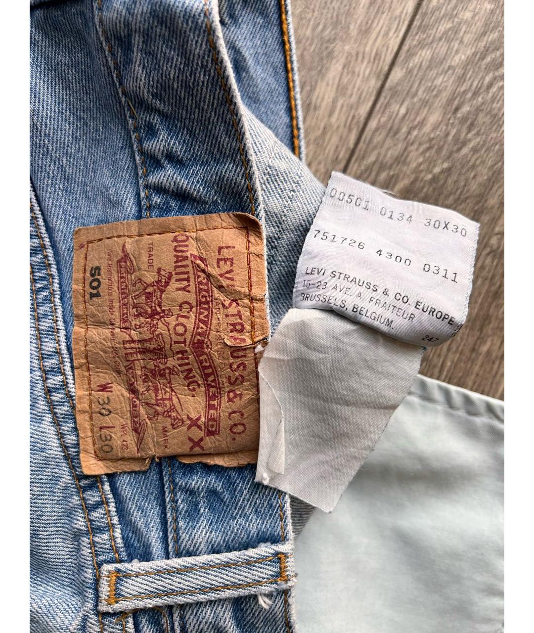 LEVI'S Голубые хлопковые прямые джинсы, фото 3