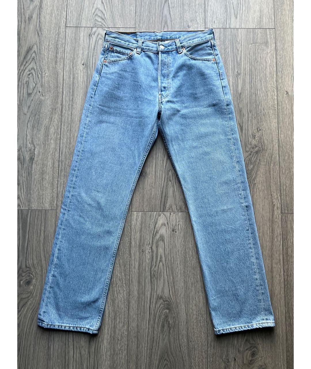 LEVI'S Голубые хлопковые прямые джинсы, фото 6