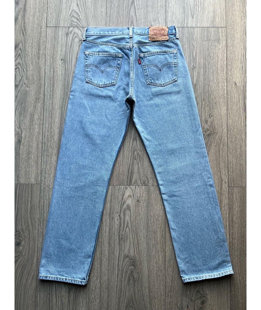 LEVI'S Голубые хлопковые прямые джинсы, фото 2