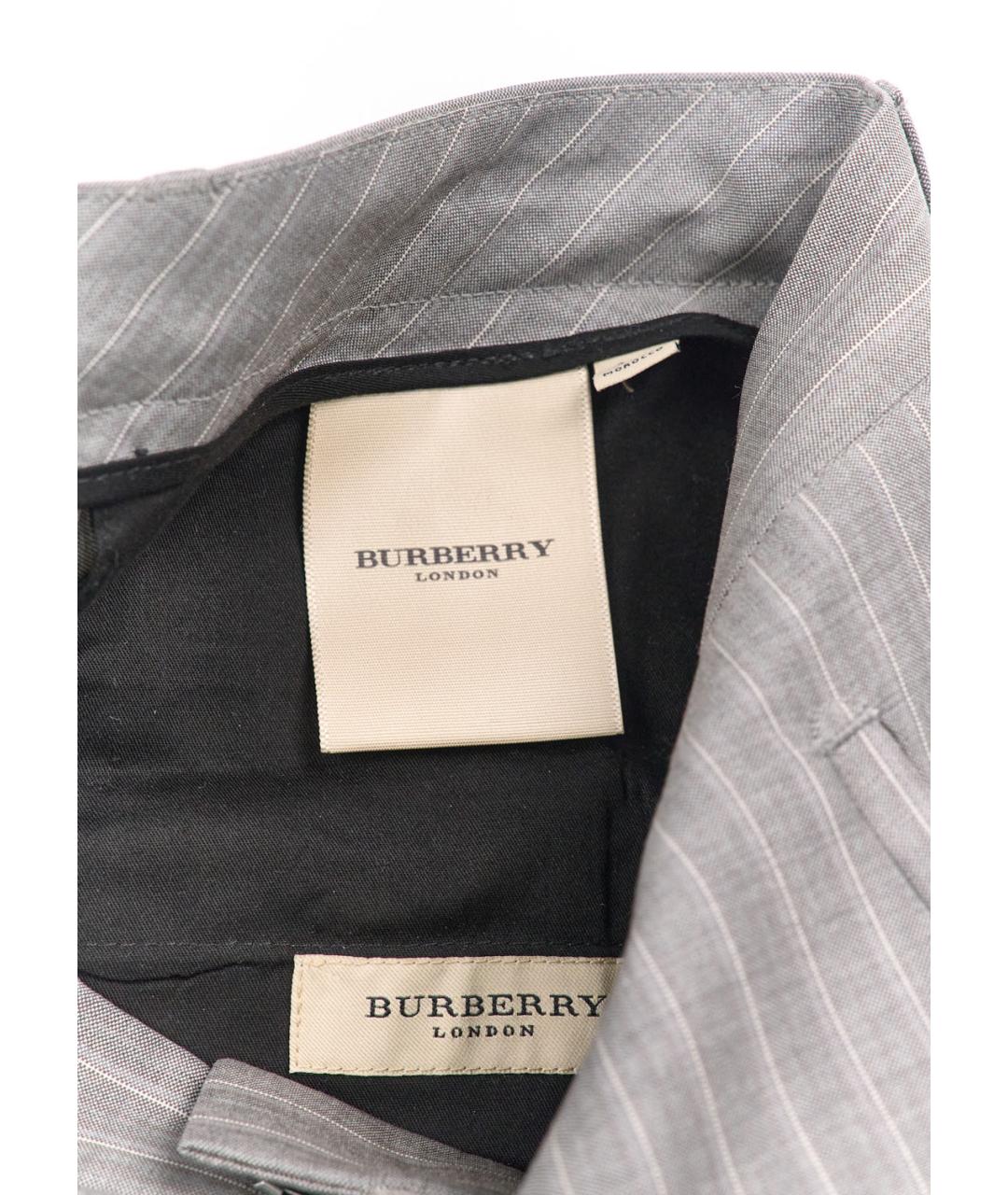 BURBERRY Серые шерстяные классические брюки, фото 3