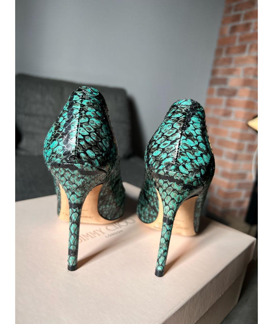 JIMMY CHOO Зеленые кожаные туфли, фото 3