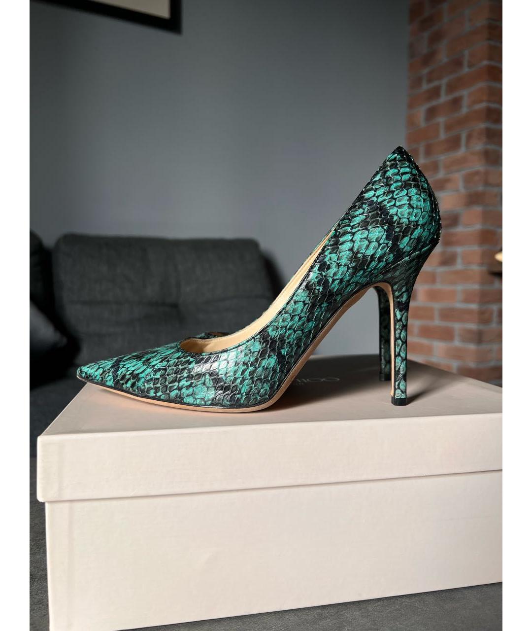 JIMMY CHOO Зеленые кожаные туфли, фото 7