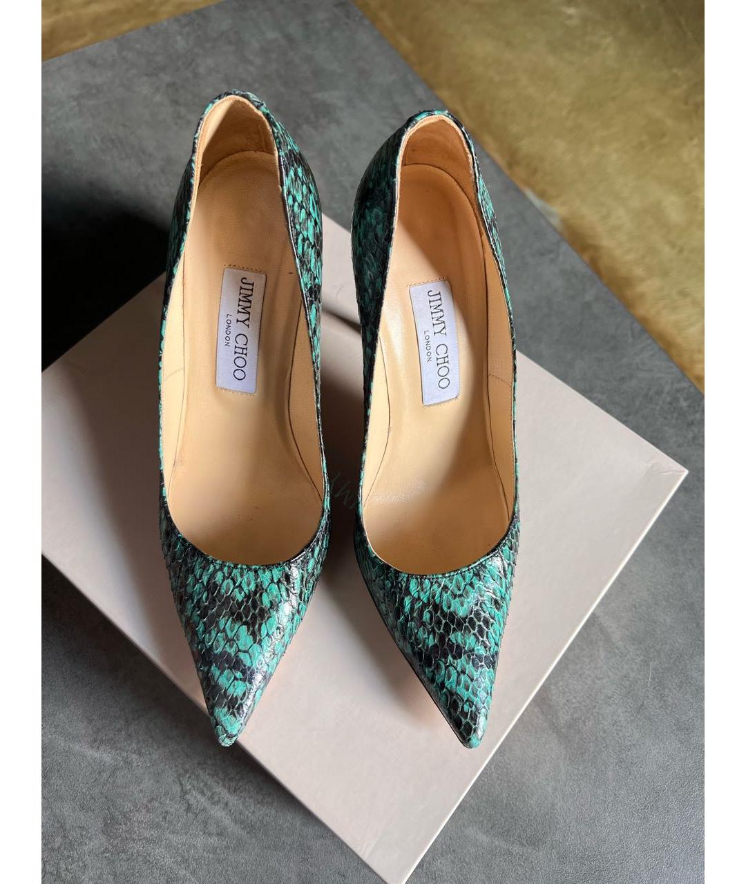 JIMMY CHOO Зеленые кожаные туфли, фото 2