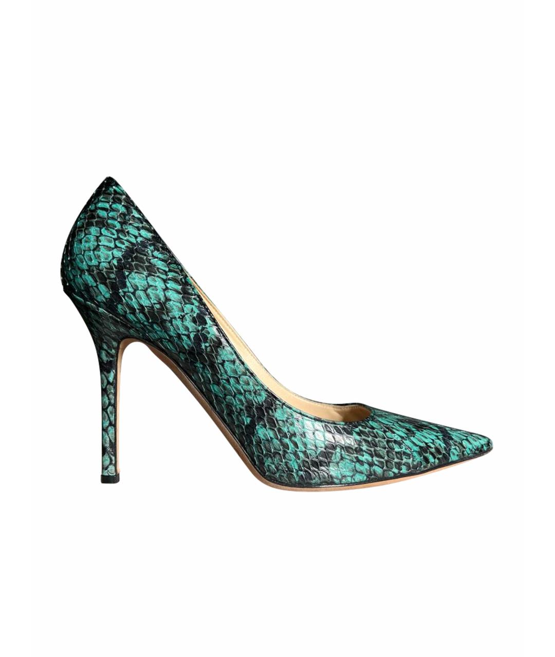 JIMMY CHOO Зеленые кожаные туфли, фото 1