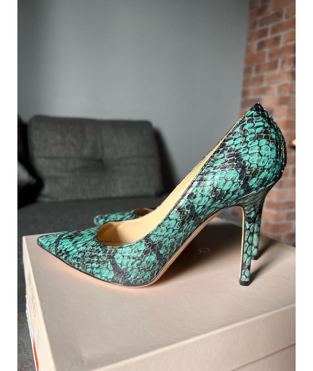 JIMMY CHOO Зеленые кожаные туфли, фото 4