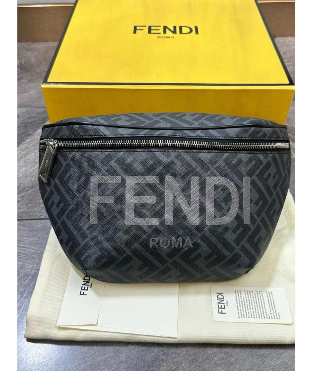 FENDI Черная кожаная сумка через плечо, фото 3