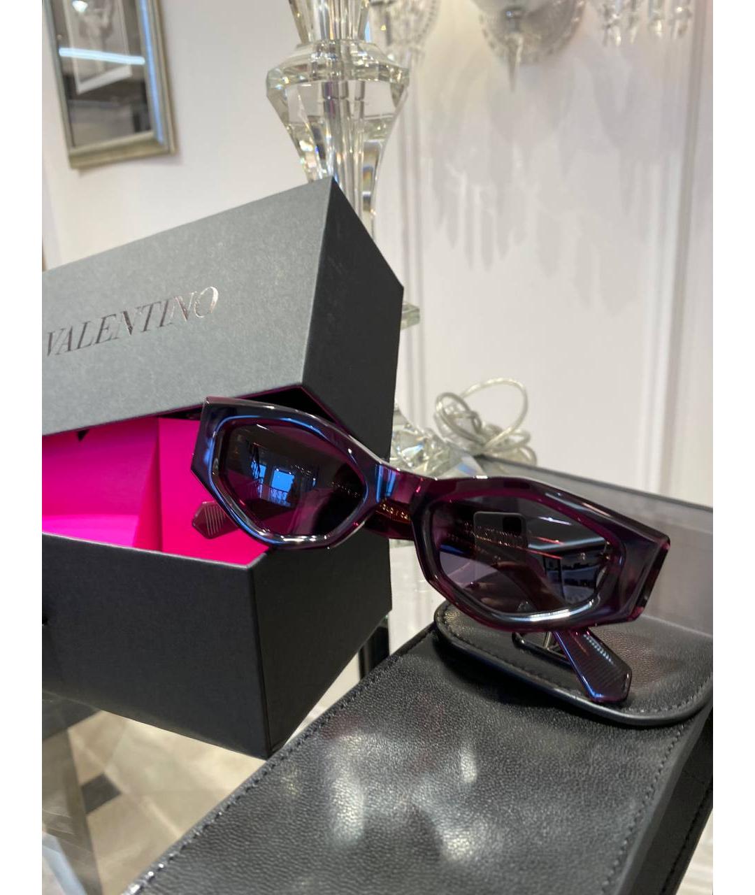 VALENTINO Бордовые солнцезащитные очки, фото 4