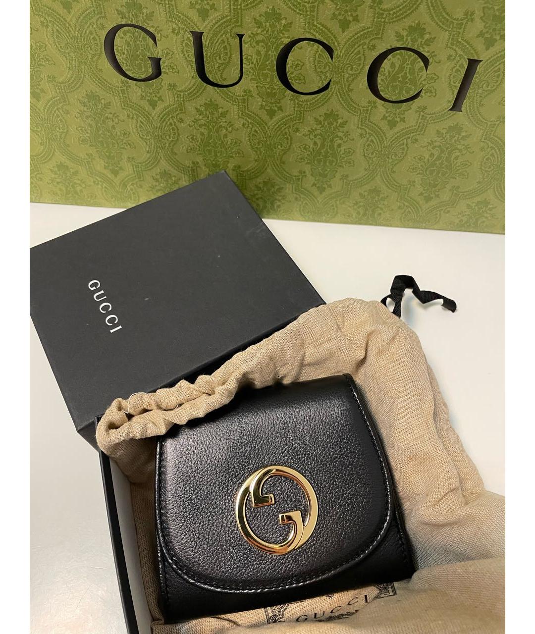 GUCCI Черная кожаная сумка через плечо, фото 5