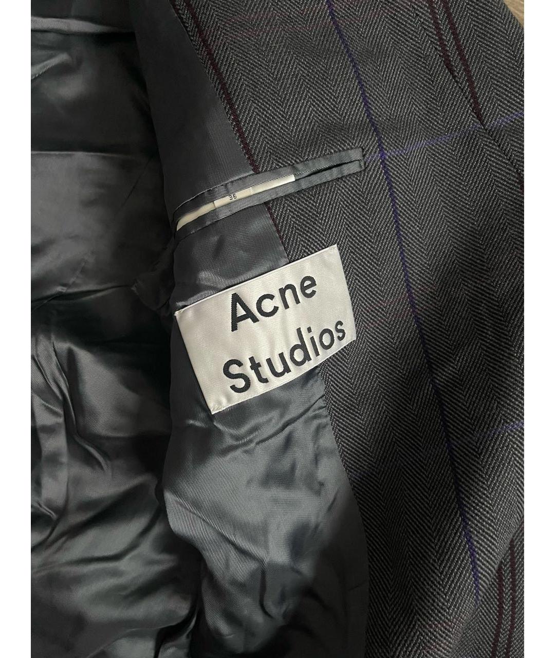 ACNE STUDIOS Антрацитовый шерстяной жакет/пиджак, фото 3