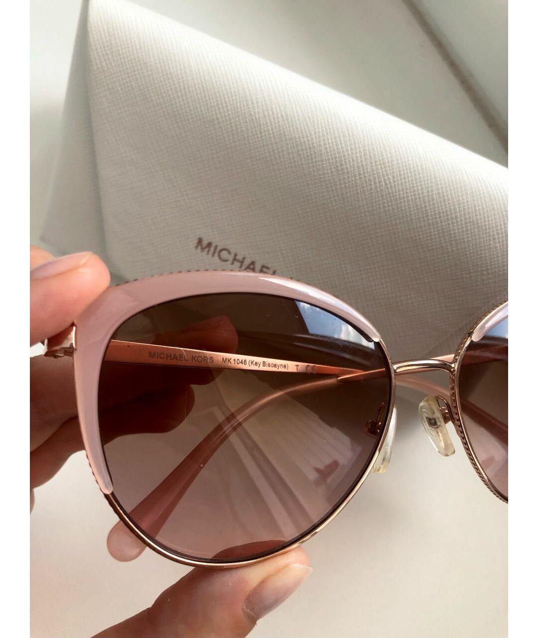 MICHAEL KORS Розовые металлические солнцезащитные очки, фото 2