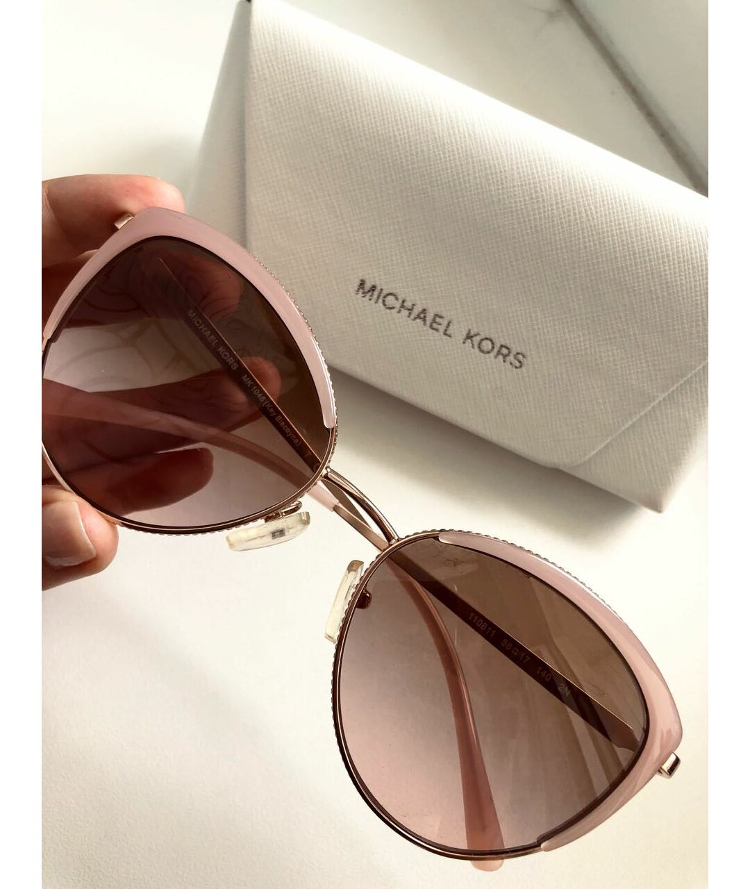 MICHAEL KORS Розовые металлические солнцезащитные очки, фото 3