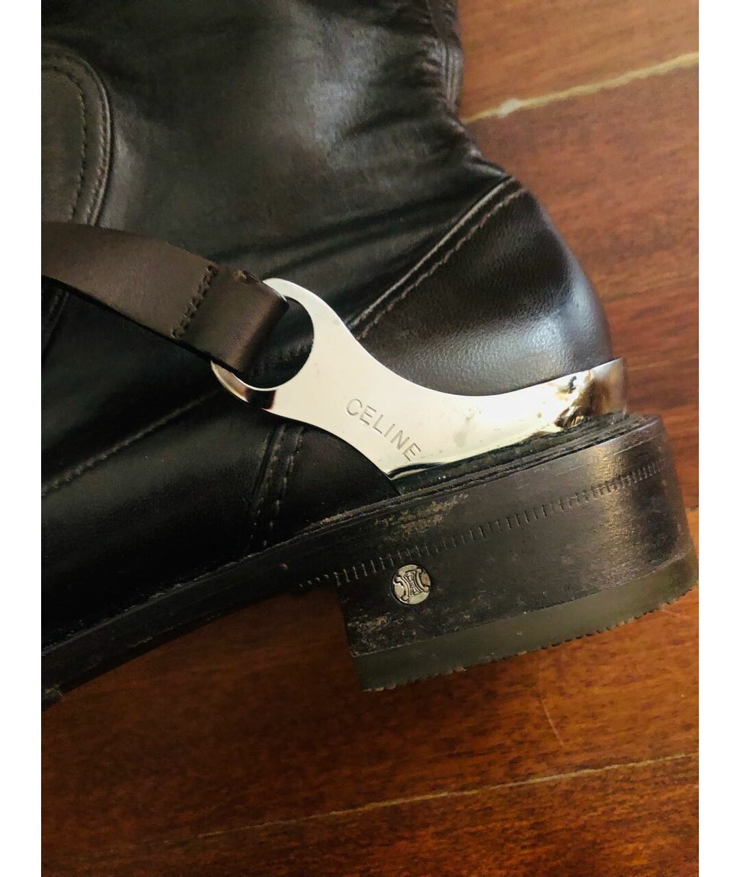 CELINE PRE-OWNED Коричневые кожаные сапоги, фото 2