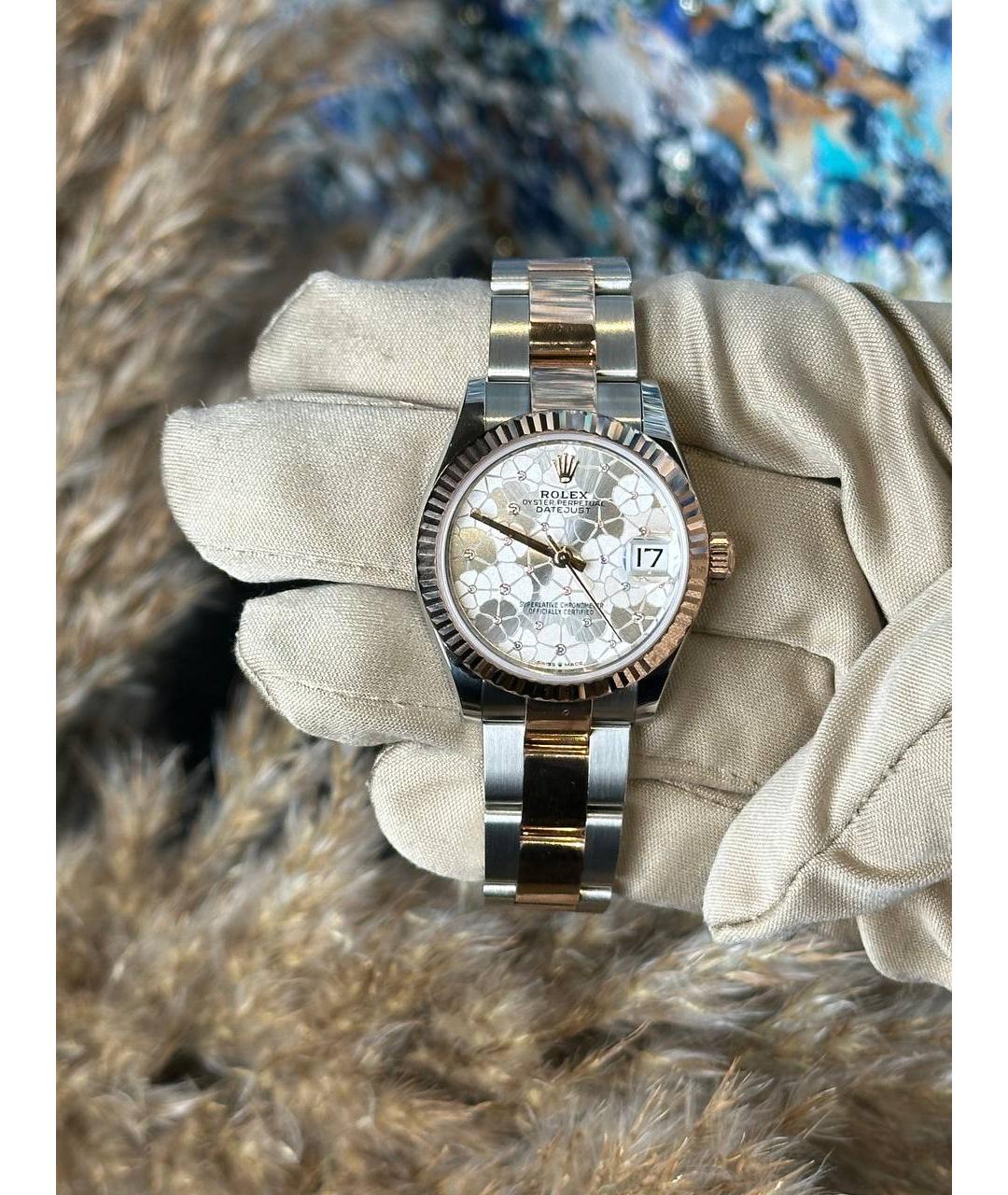 ROLEX Белые часы из розового золота, фото 3