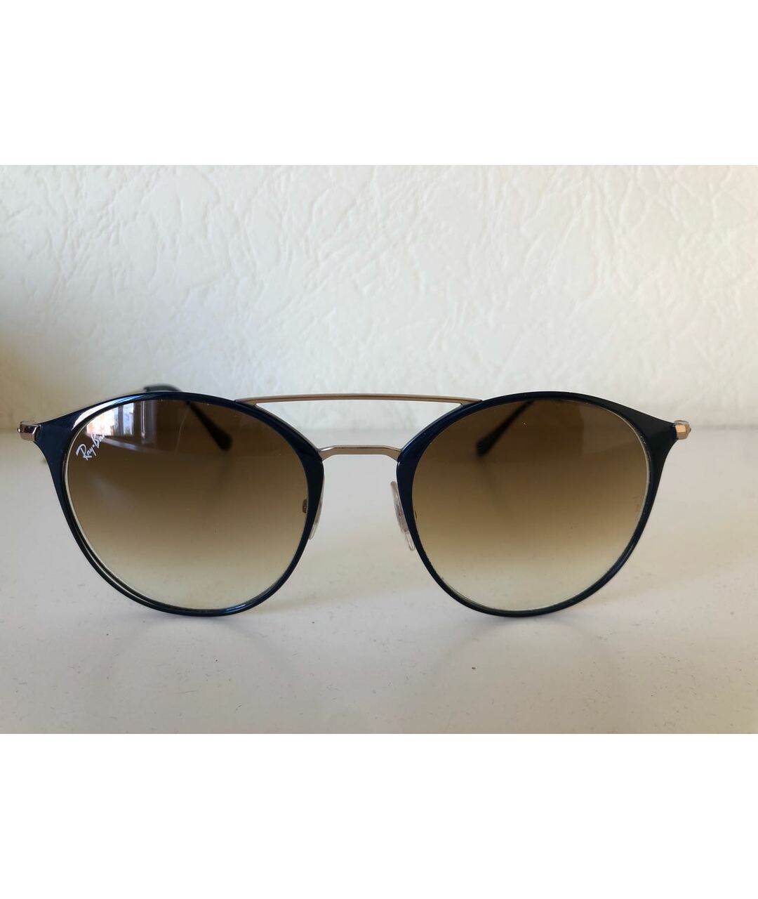 RAY BAN Темно-синие пластиковые солнцезащитные очки, фото 5