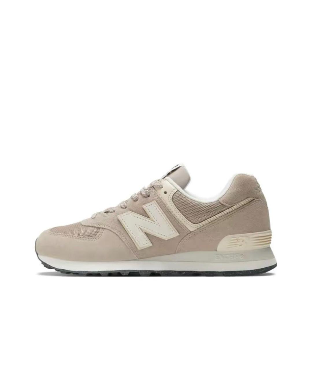 NEW BALANCE Бежевые замшевые низкие кроссовки / кеды, фото 3