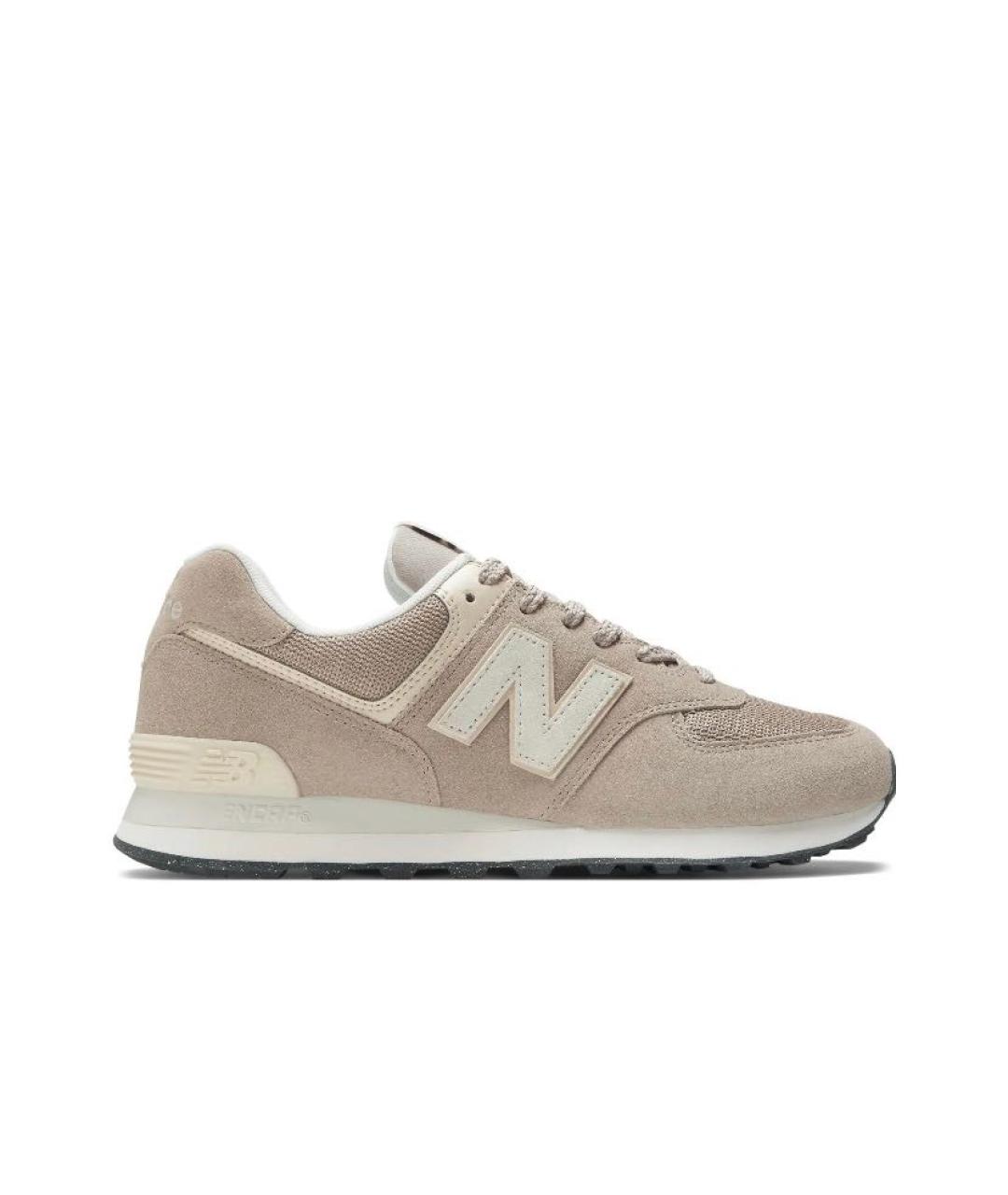 NEW BALANCE Бежевые замшевые низкие кроссовки / кеды, фото 1