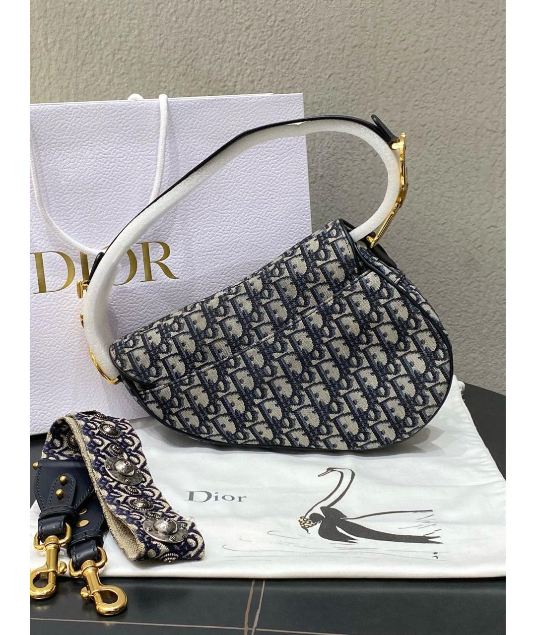 CHRISTIAN DIOR Черная жаккардовая сумка через плечо, фото 2