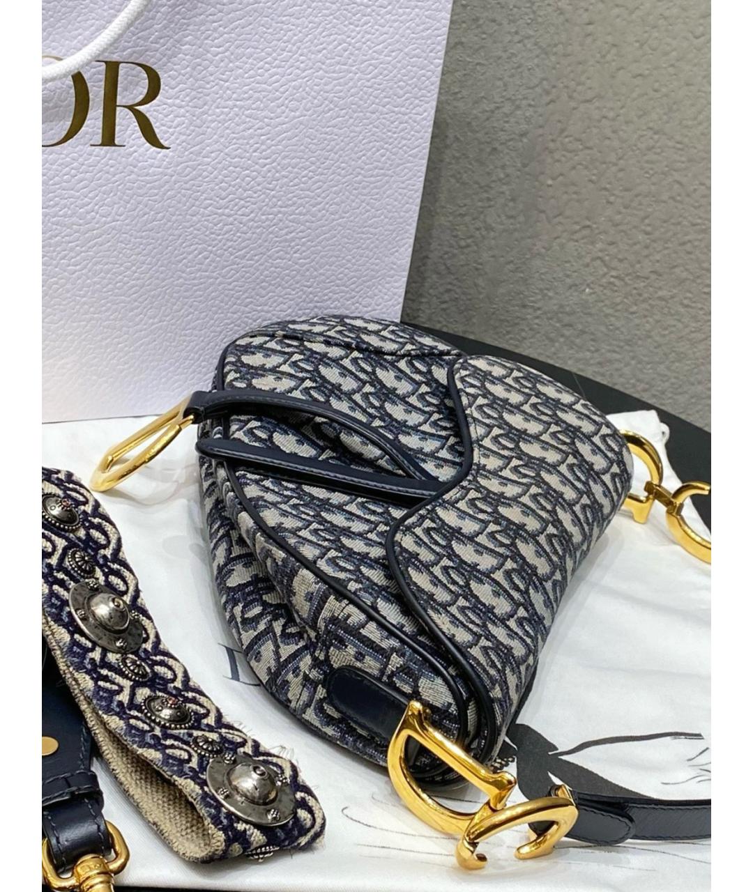 CHRISTIAN DIOR Черная жаккардовая сумка через плечо, фото 4
