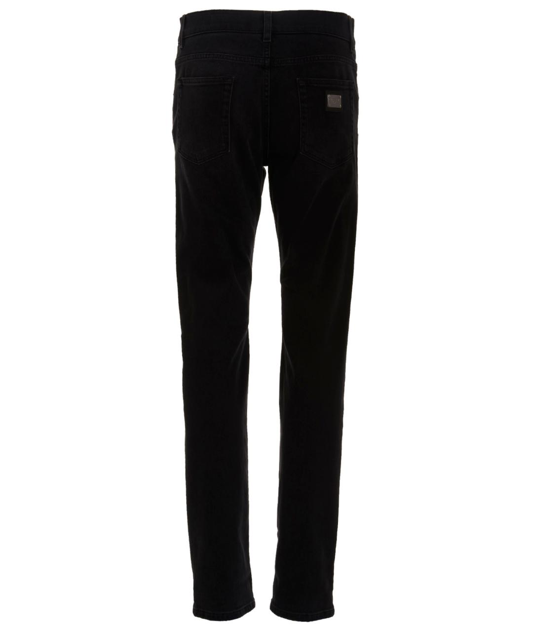 DOLCE&GABBANA Черные хлопковые прямые джинсы, фото 2