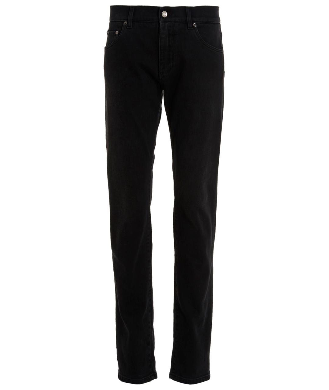 DOLCE&GABBANA Черные хлопковые прямые джинсы, фото 1