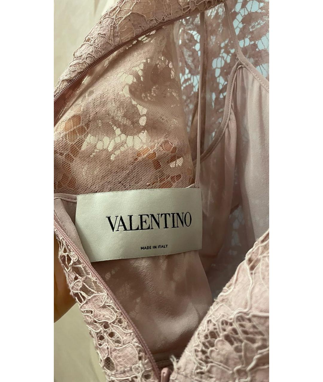 VALENTINO Розовое кружевное коктейльное платье, фото 5