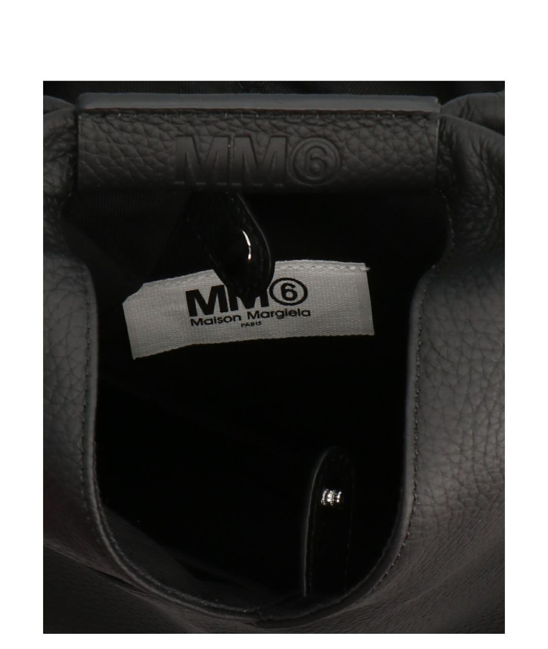 MM6 MAISON MARGIELA Черная кожаная сумка тоут, фото 4