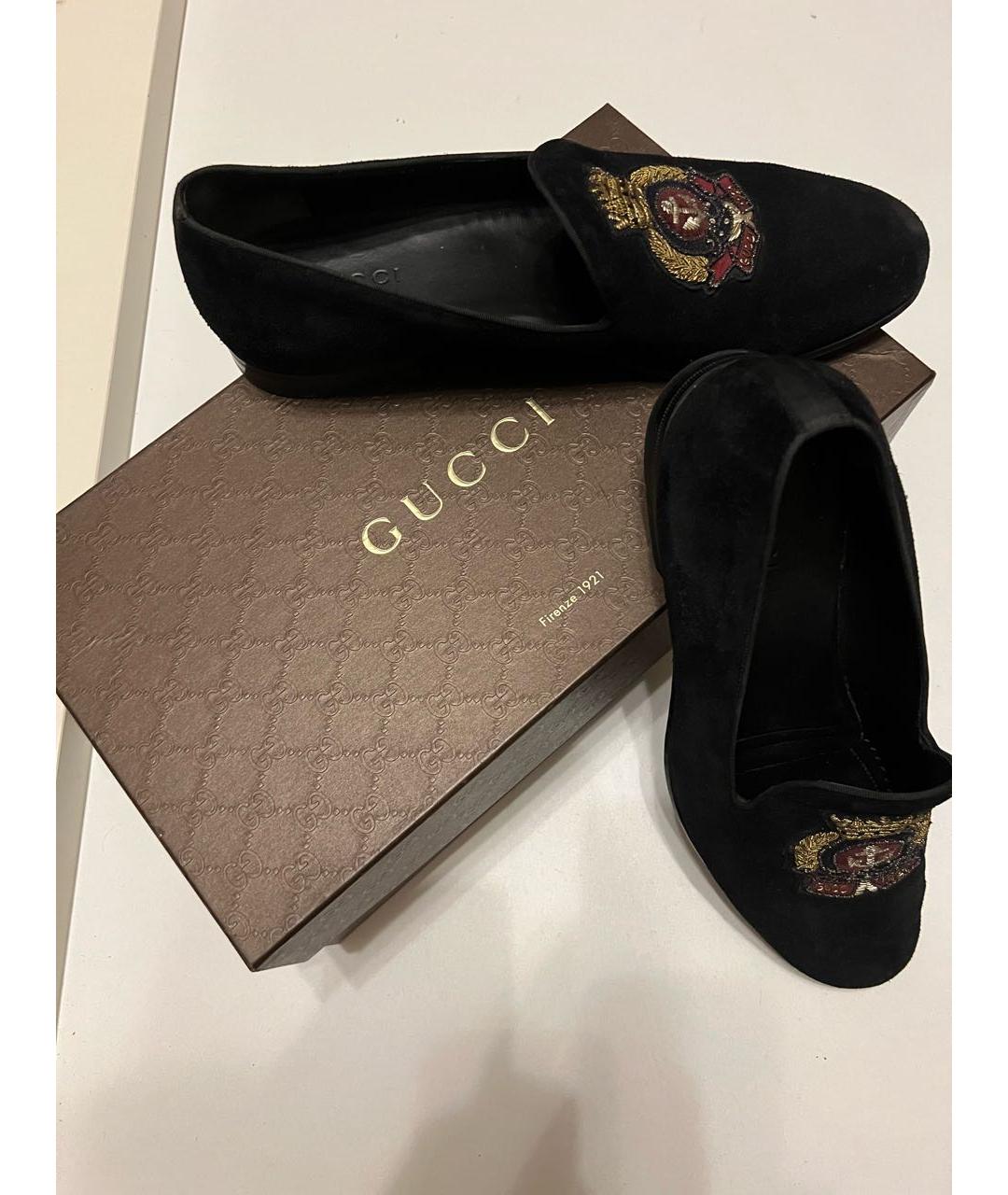 GUCCI Черные замшевые лоферы, фото 6